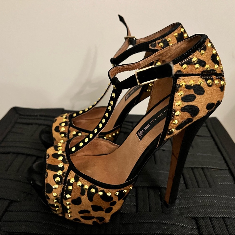 STEVEN animal print platform shoes